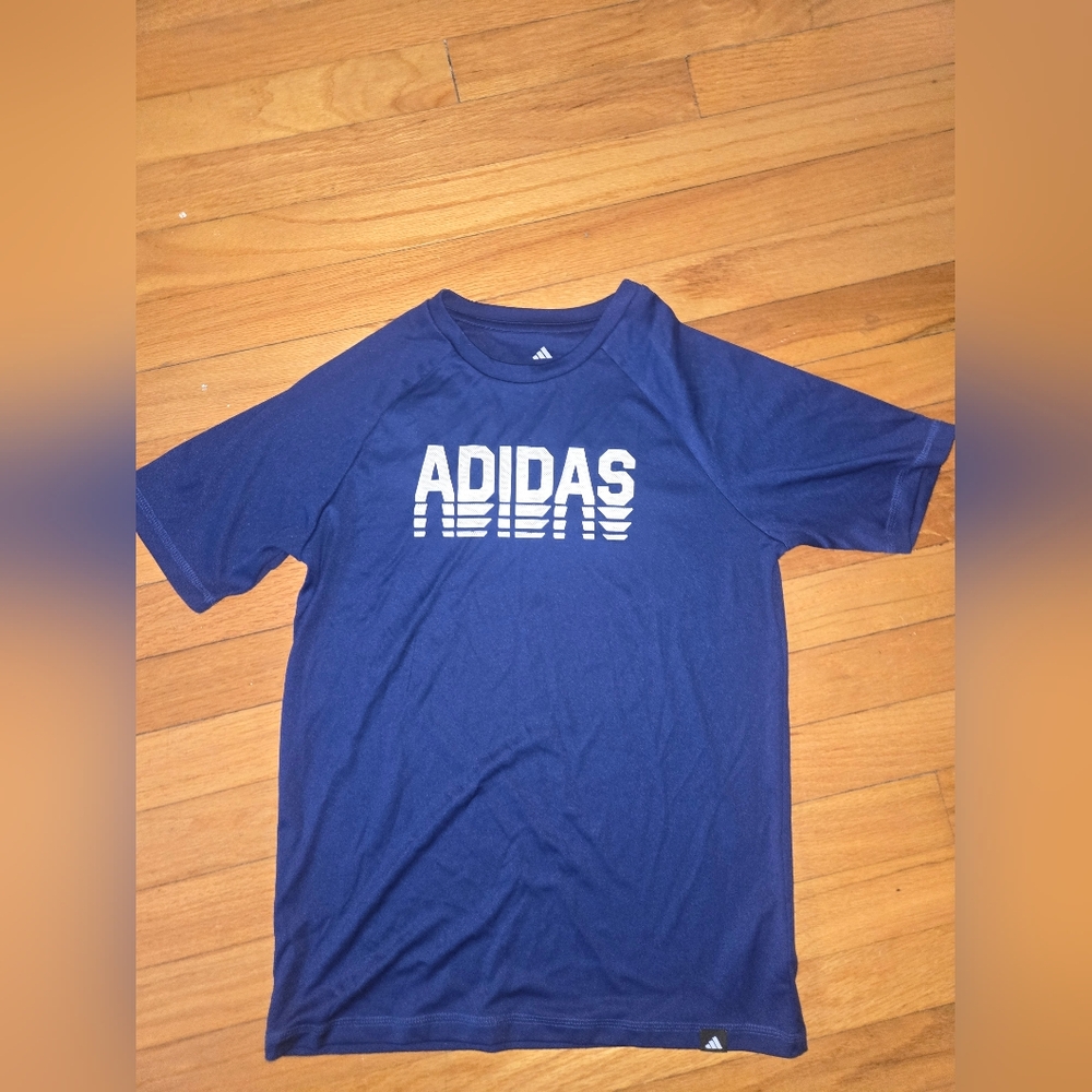 Adidas Dark Blue Shirt with White Graphics